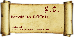 Horváth Döniz névjegykártya